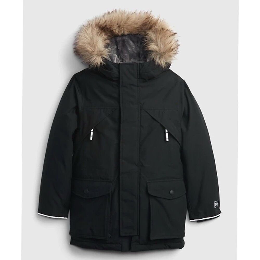 Gap Kids Boys Cold Control Ultra Max Parka Jacket Size Small (6-7) Black